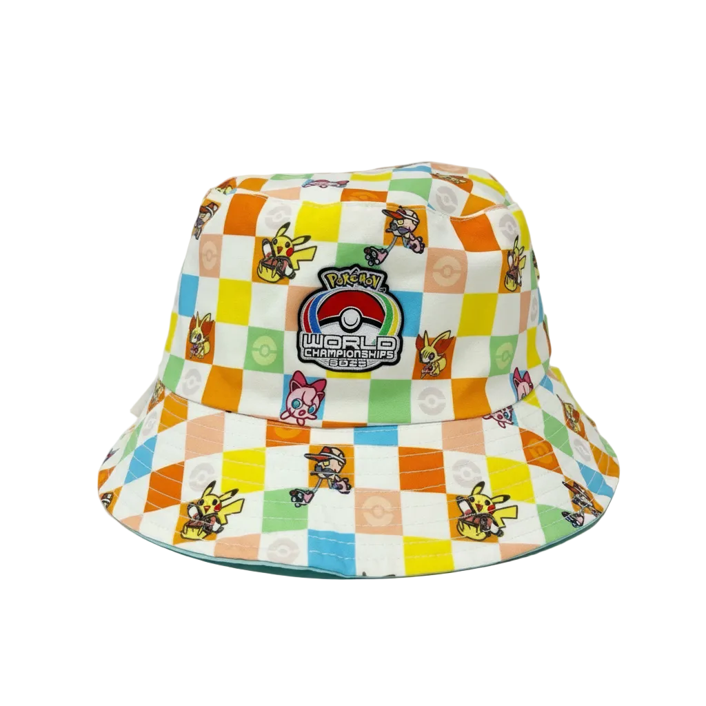 Exclusive Pokemon worlds 2025 Colorful checkered bucket hat