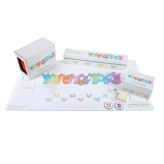 Pokemon S-Chinese Eevee Deck box, playmat & box, damage counter box &